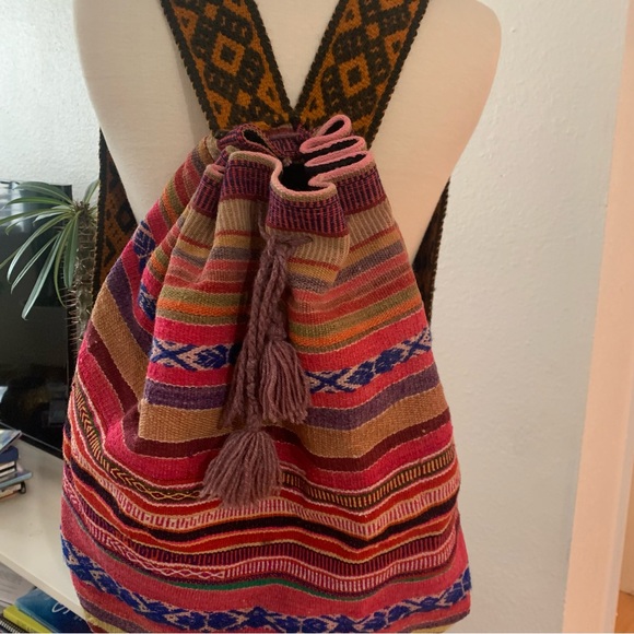 Dormeuil England Handbags - Dormeuil England Large woven multicolored backpack with wide shoulder straps